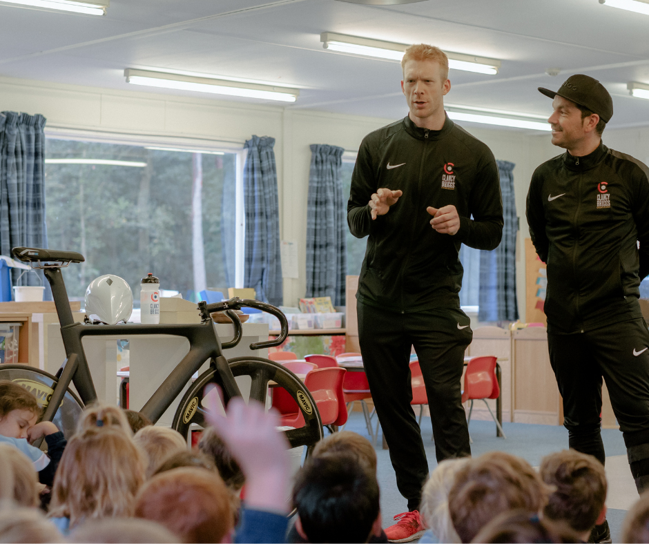 Ed Clancy OBE on a recent Schools Visit